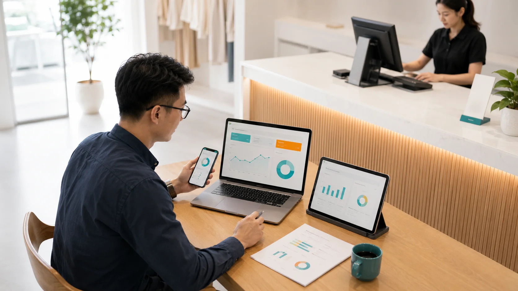 Quản lý doanh nghiệp theo dõi doanh số online và offline trên dashboard thống nhất