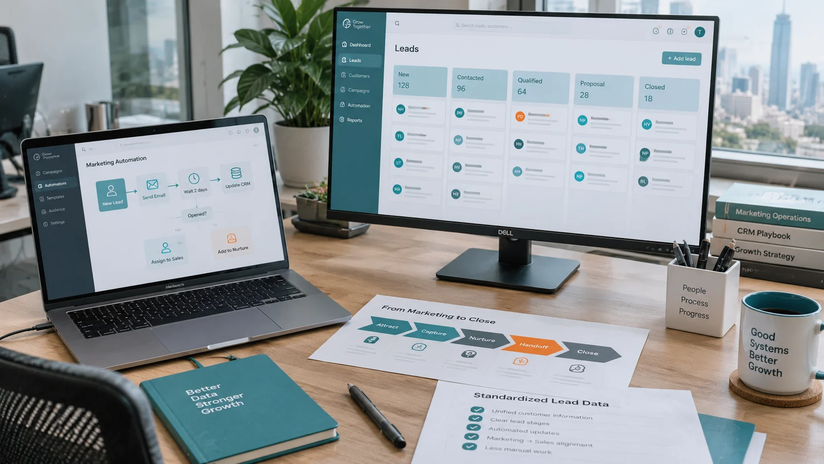 Hệ thống CRM và marketing automation giúp chuẩn hóa dữ liệu lead và quy trình vận hành