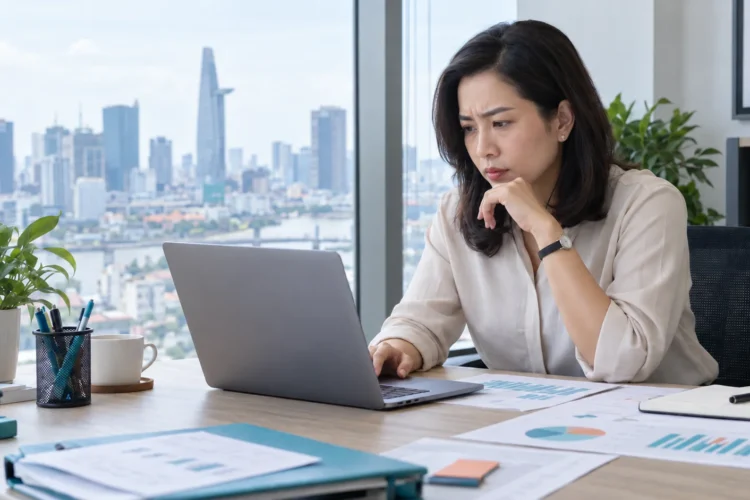Nhà quản lý phân tích dữ liệu marketing khi tăng đầu tư nhưng tăng trưởng chưa tương xứng