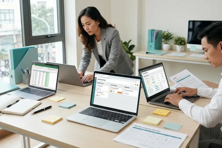 Đội ngũ marketing trong doanh nghiệp Việt Nam đang bận xử lý nhiều tác vụ lặp lại trên laptop và tài liệu