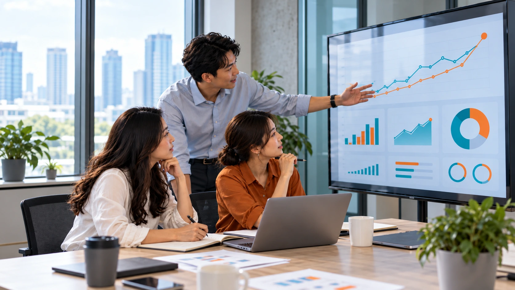 Nhóm marketing cùng phân tích dữ liệu chiến dịch trên dashboard realtime